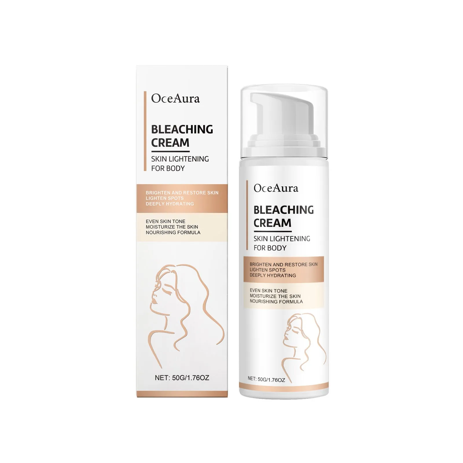 Daily moisturising body lotion 50g non-sticky hydrating formula in white tube for all skin types