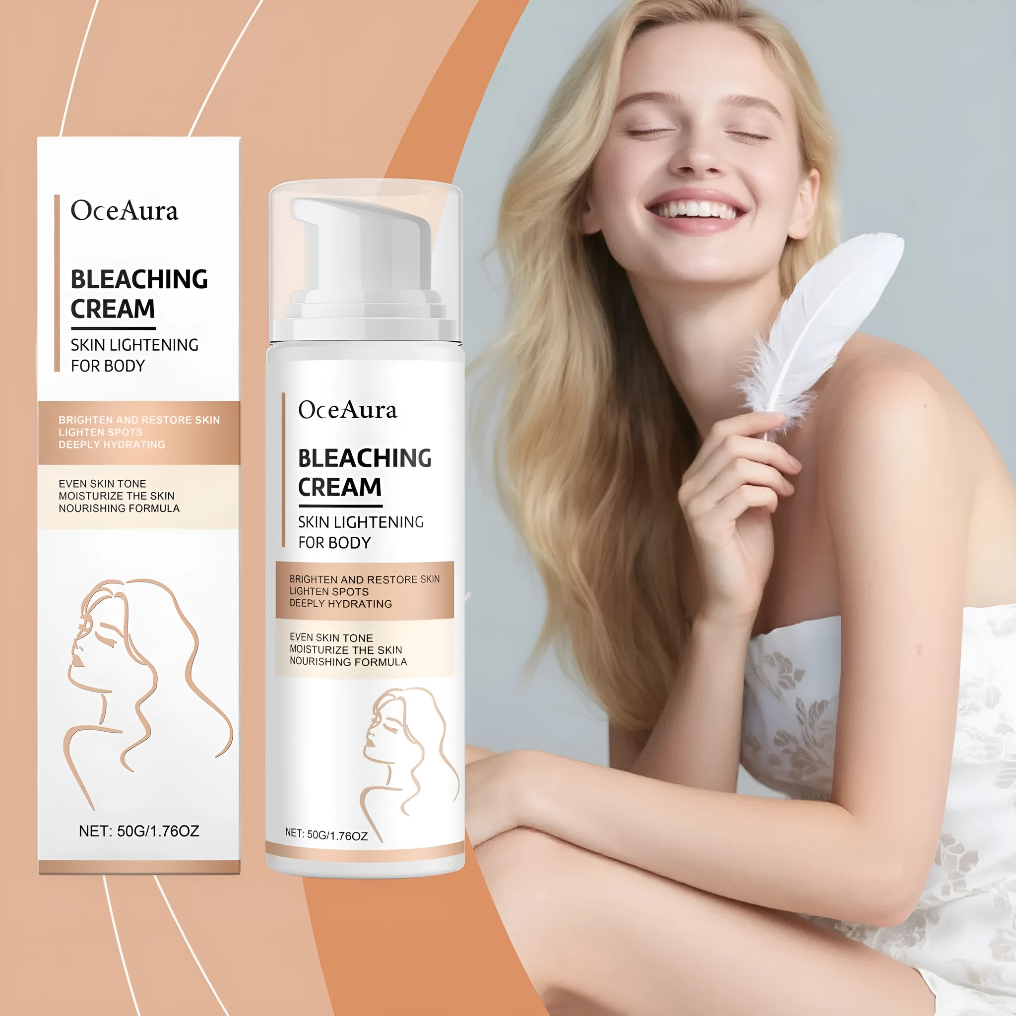 Daily moisturising body lotion 50g non-sticky hydrating formula in white tube for all skin types