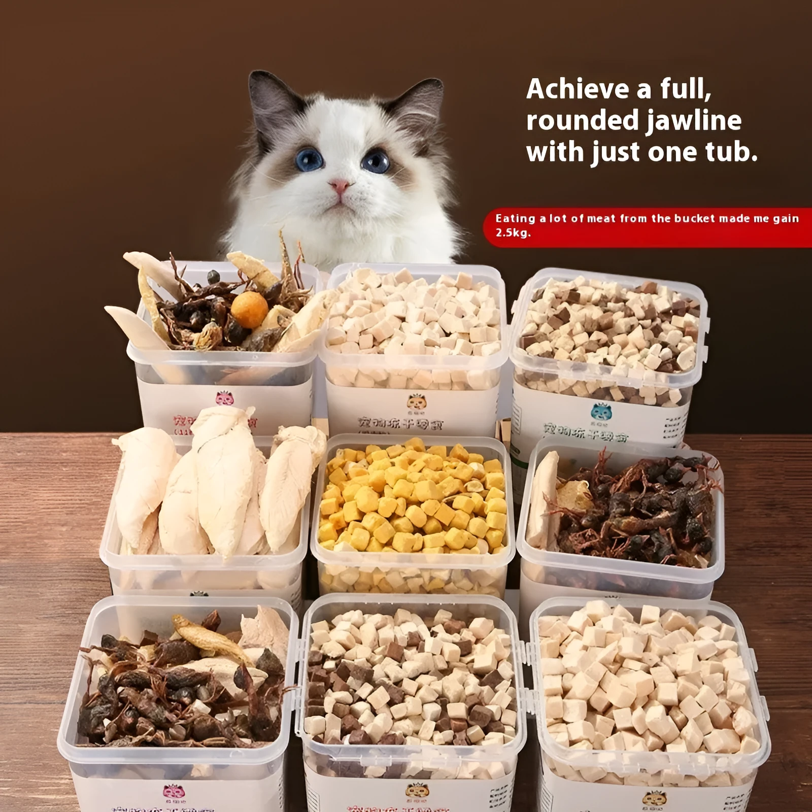 500g barrel of pet snacks with chicken grain mixed food for cats and dogs