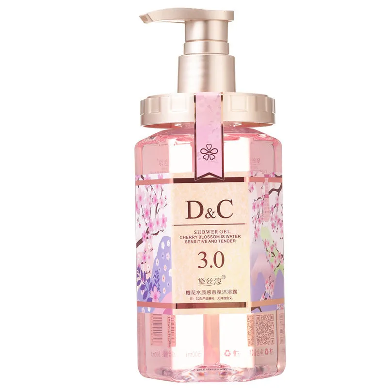 Sakura Blossom shampoo, hair mask, and shower gel set with three 500ml bottles.