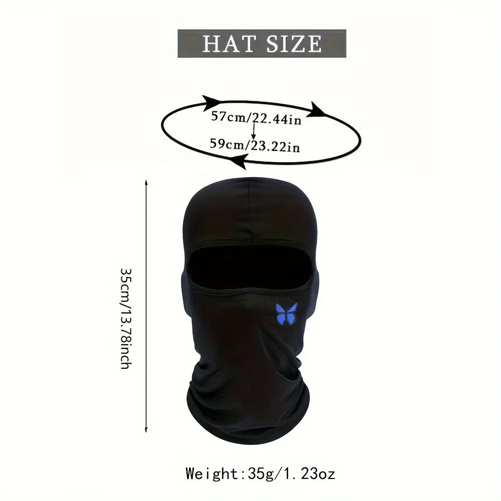 Breathable sun protection wicking sleeve cap in polyester with butterfly design, available in eight colours