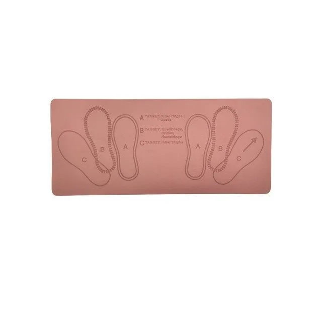 Simple solid colour Pilates squat mat with footprints, 35x80cm, polyester fibre, modern simplicity style