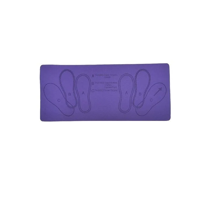 Simple solid colour Pilates squat mat with footprints, 35x80cm, polyester fibre, modern simplicity style