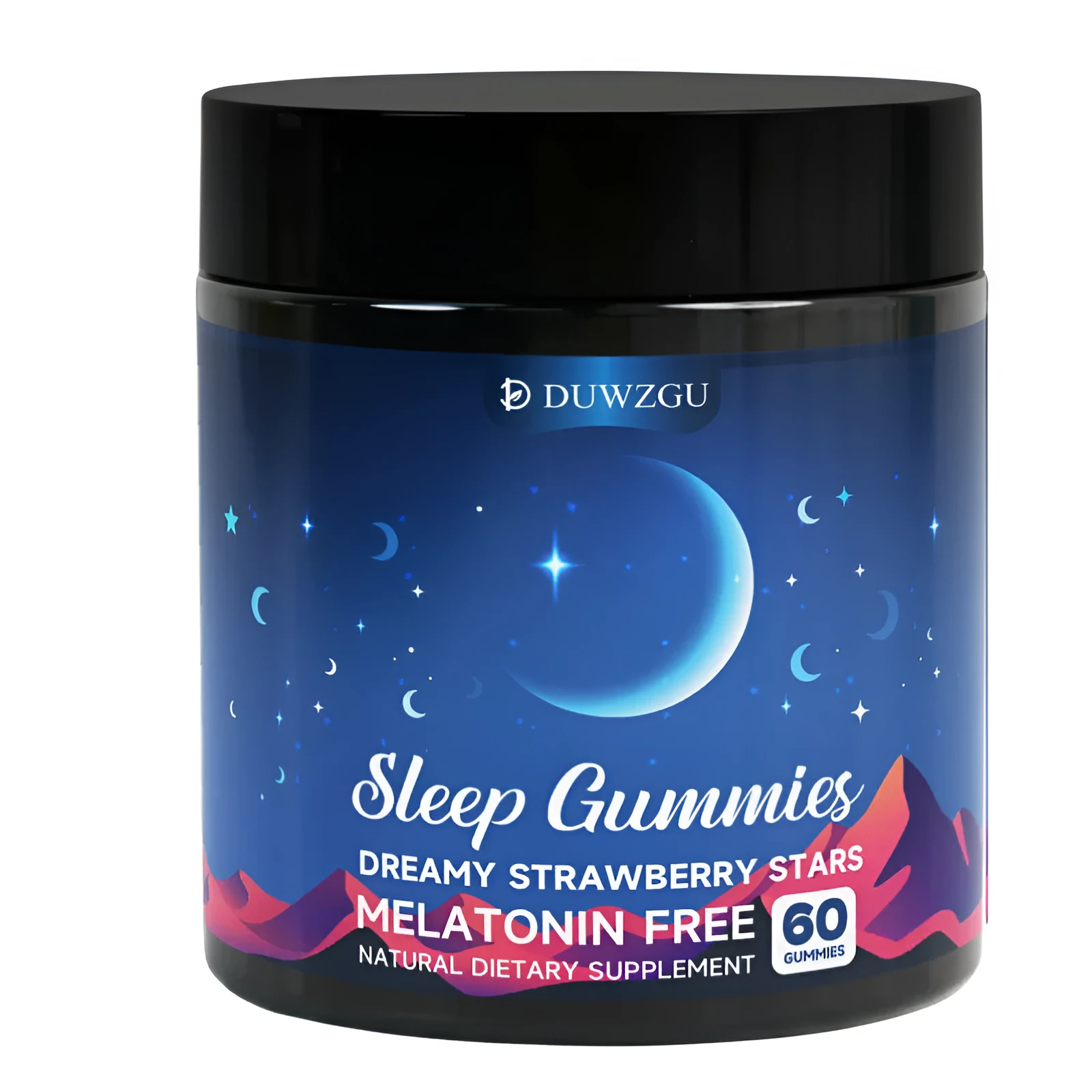 Sleep Gummy chewable supplement in picture colour option, with natural melatonin for sleep support