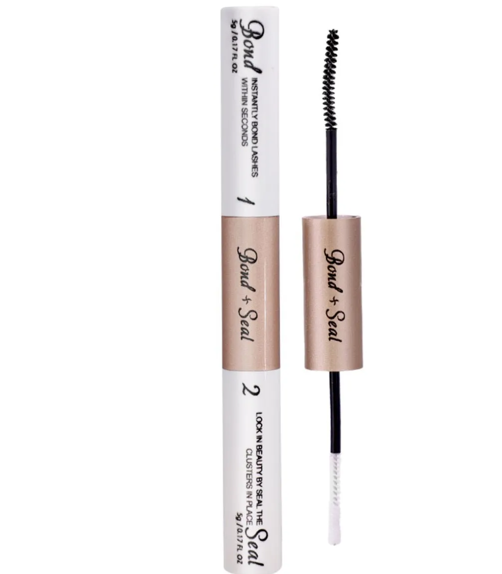Quick-drying super-adhesive grafting eyelash glue in black and pink with double-headed applicator