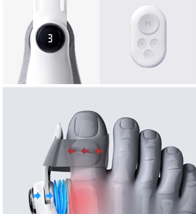 White plastic electric adjustable hallux valgus toe separator with Type-C charging interface