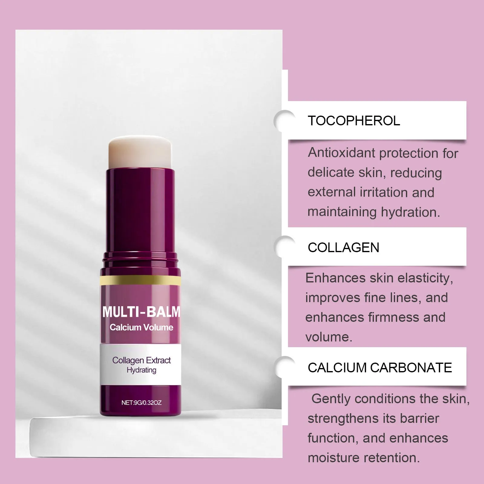 Gentle Moisturising Daily Lock Sweet CaReFor Care Stick 9g with vitamin E and collagen in twist-up packaging