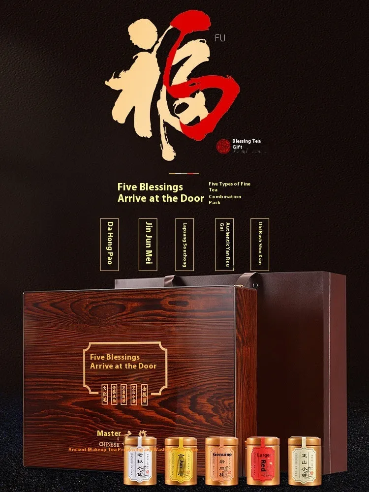 Fragrant Lapsang Souchong Red Tea Gift Box with five combination and White Peony 500g