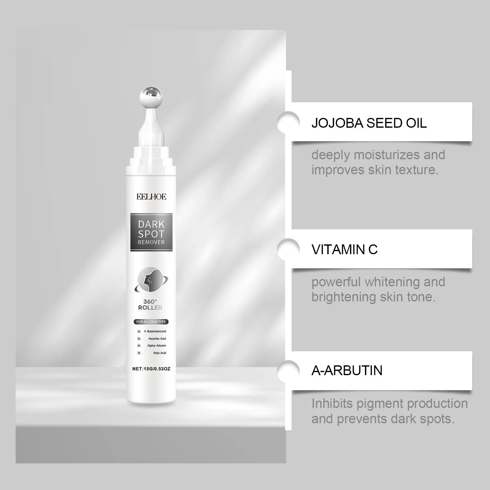 15g facial essence cream container for skin brightening and hydrating with jojoba oil and vitamin C
