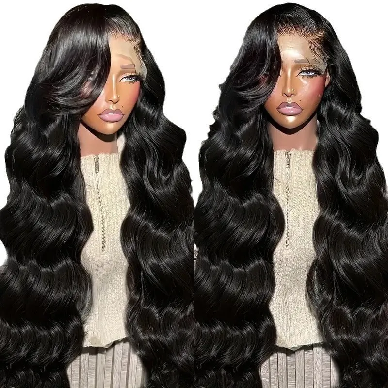 Front lace partial big wave curly hair wig in black high temperature fibre with 10-32 inch length options