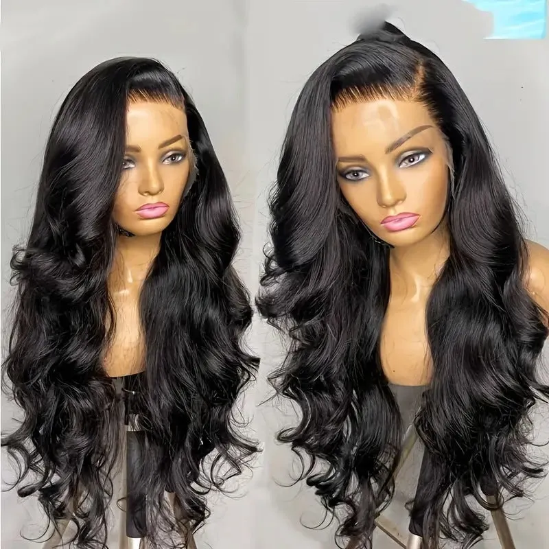 Front lace partial big wave curly hair wig in black high temperature fibre with 10-32 inch length options