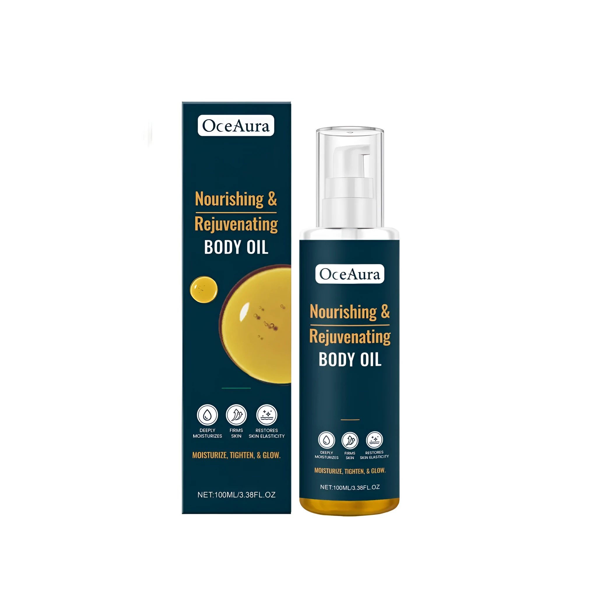 100ml bottle of firming and moisturizing body oil with camellia oil and vitamin E