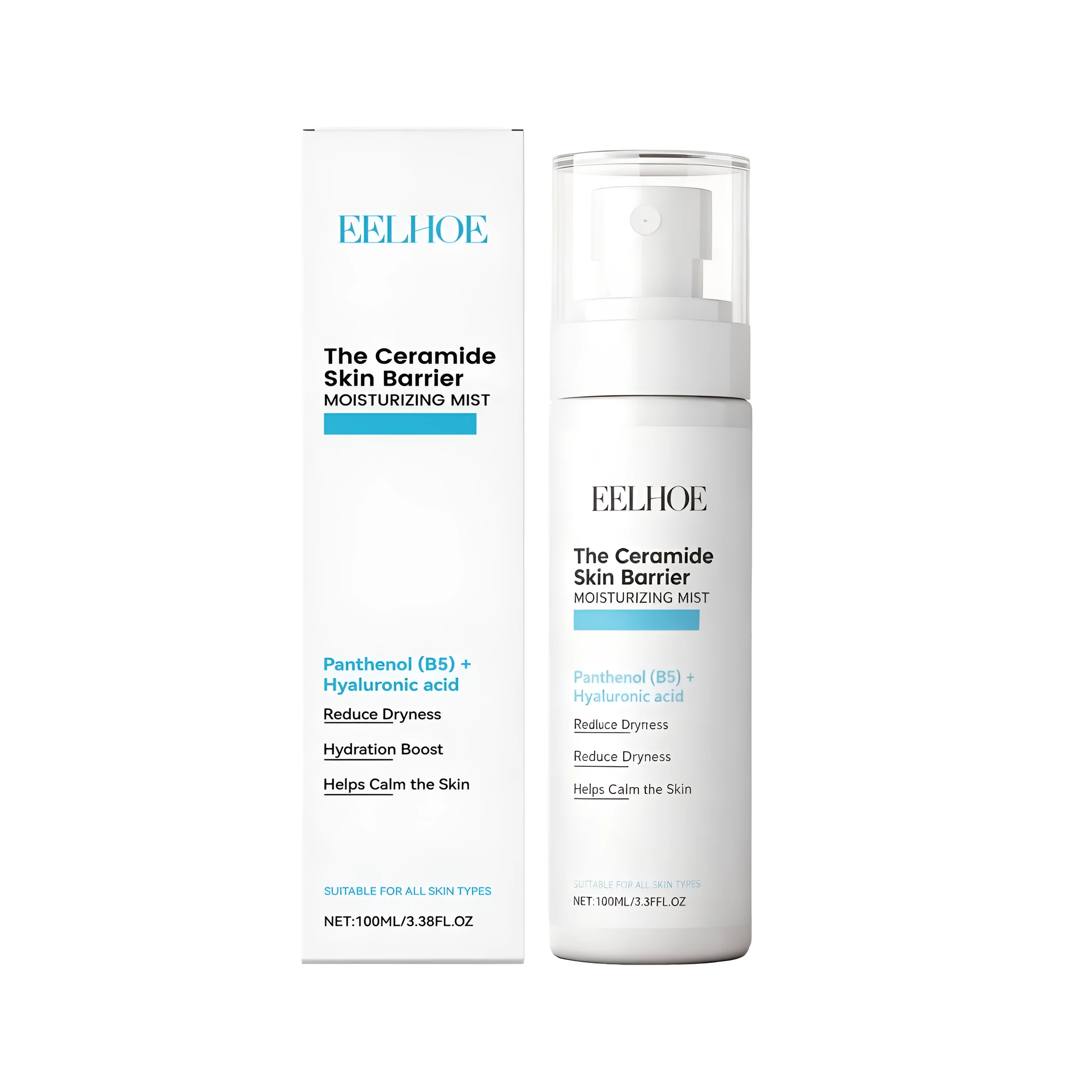 Moisturizing and hydrating face spray 100ml with hyaluronic acid ceramide and glycerin