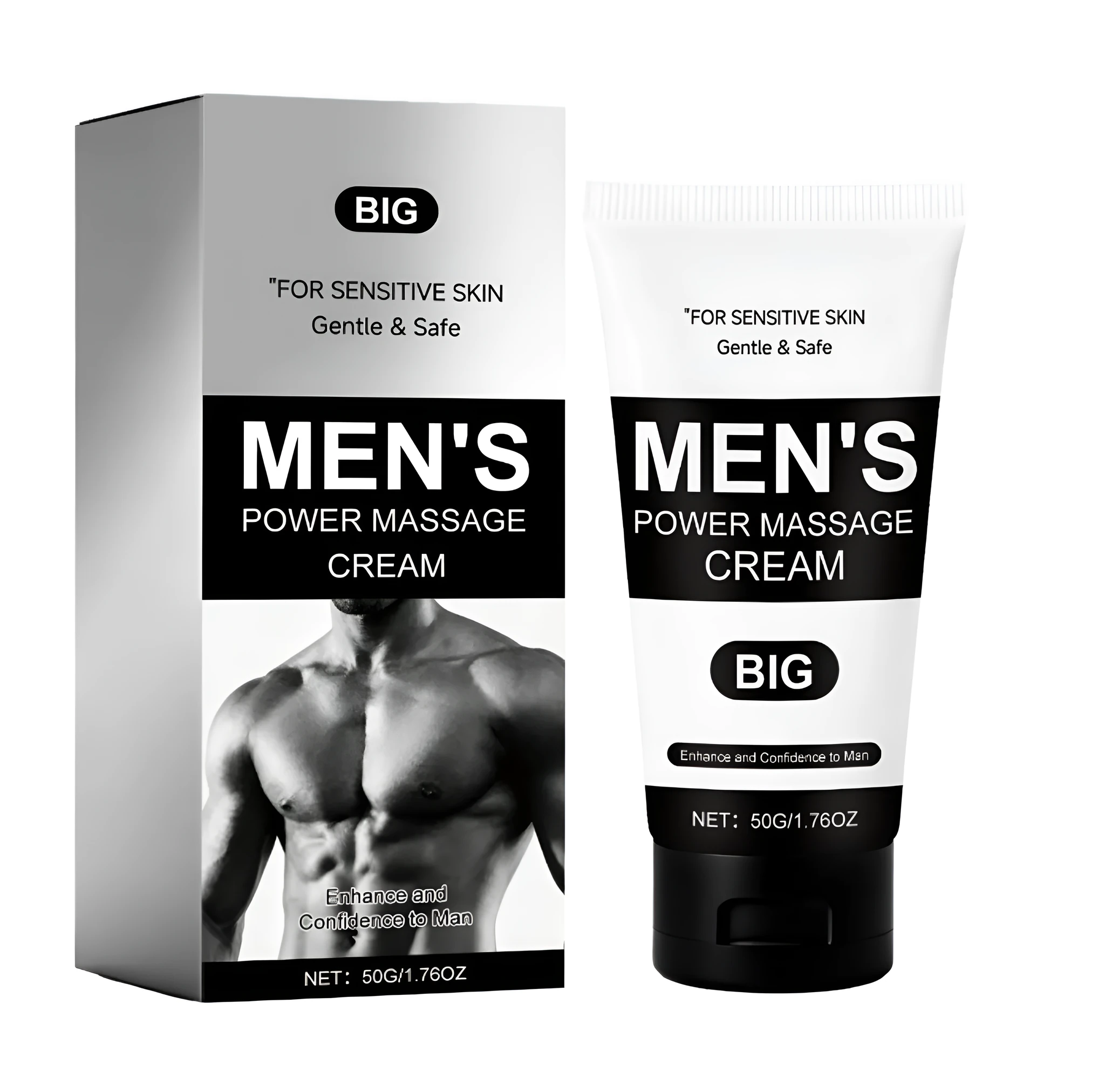 Male Vitality Care Cream 50g tube with botanical extracts including ginseng and ginkgo biloba