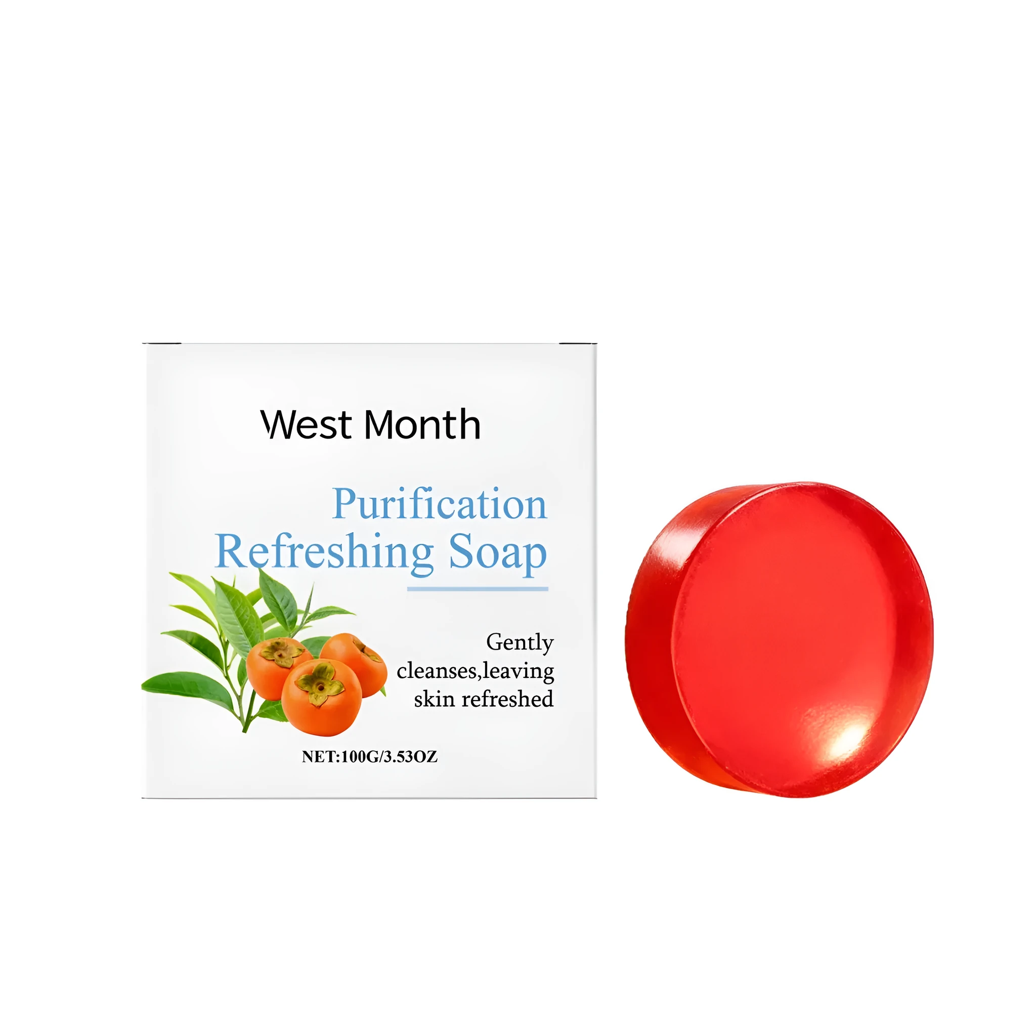 100g bar of skin soothing soap with persimmon extract and green tea oil