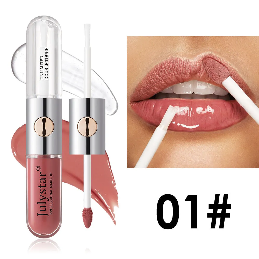 Women's moisturising lip gloss in 6ml size showing colour variety across nine different style options