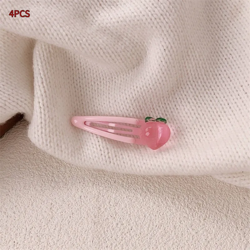 Peach transparent pink plastic hair clip duckbill and BB clip styles for girls