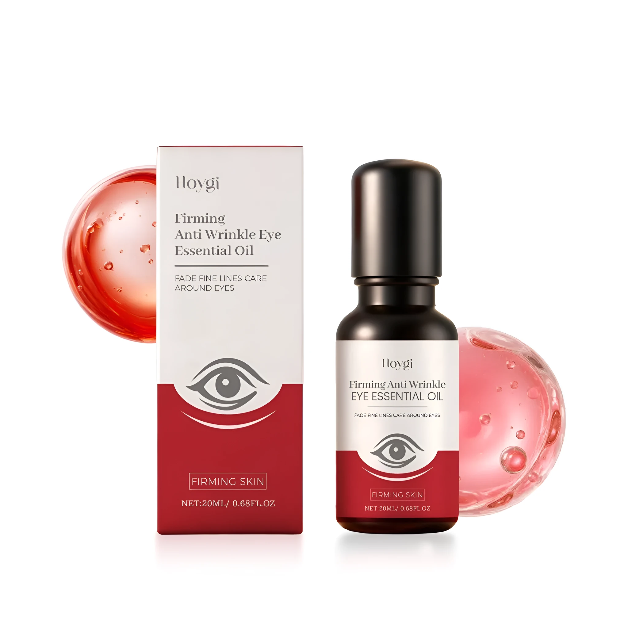 20ml bottle of Light Wrinkle Firming Eye Ball Oil with plant oils and vitamin E