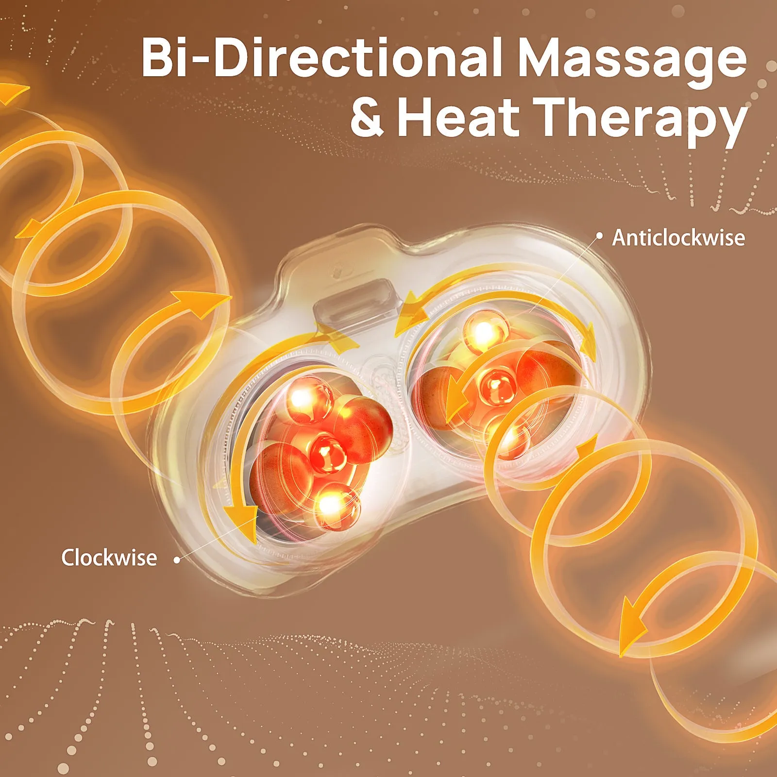 Smart Bian Stone Abdominal Massager with heat and light wave therapy, white finish, with auto kneading feature
