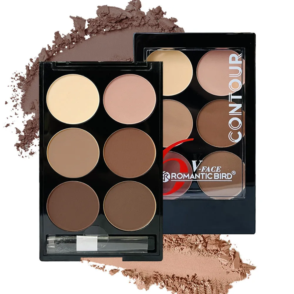 Matte brightening base contour compact 16.8g with eye shadow plate in F583 colour box for women
