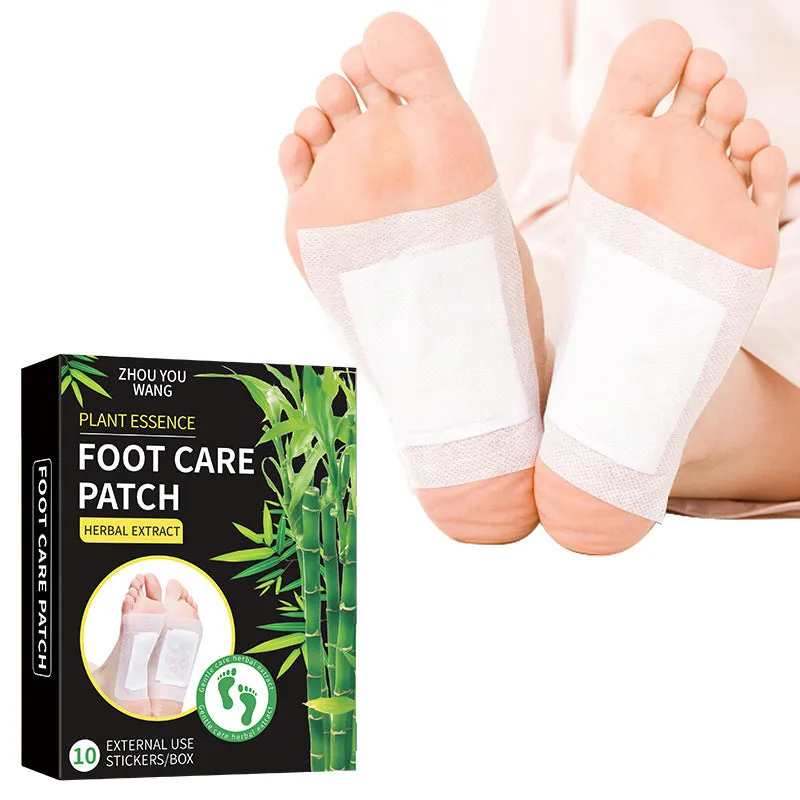 Box of 10 non-woven dehumidifying foot patches with Chinese mugwort paste for sole application