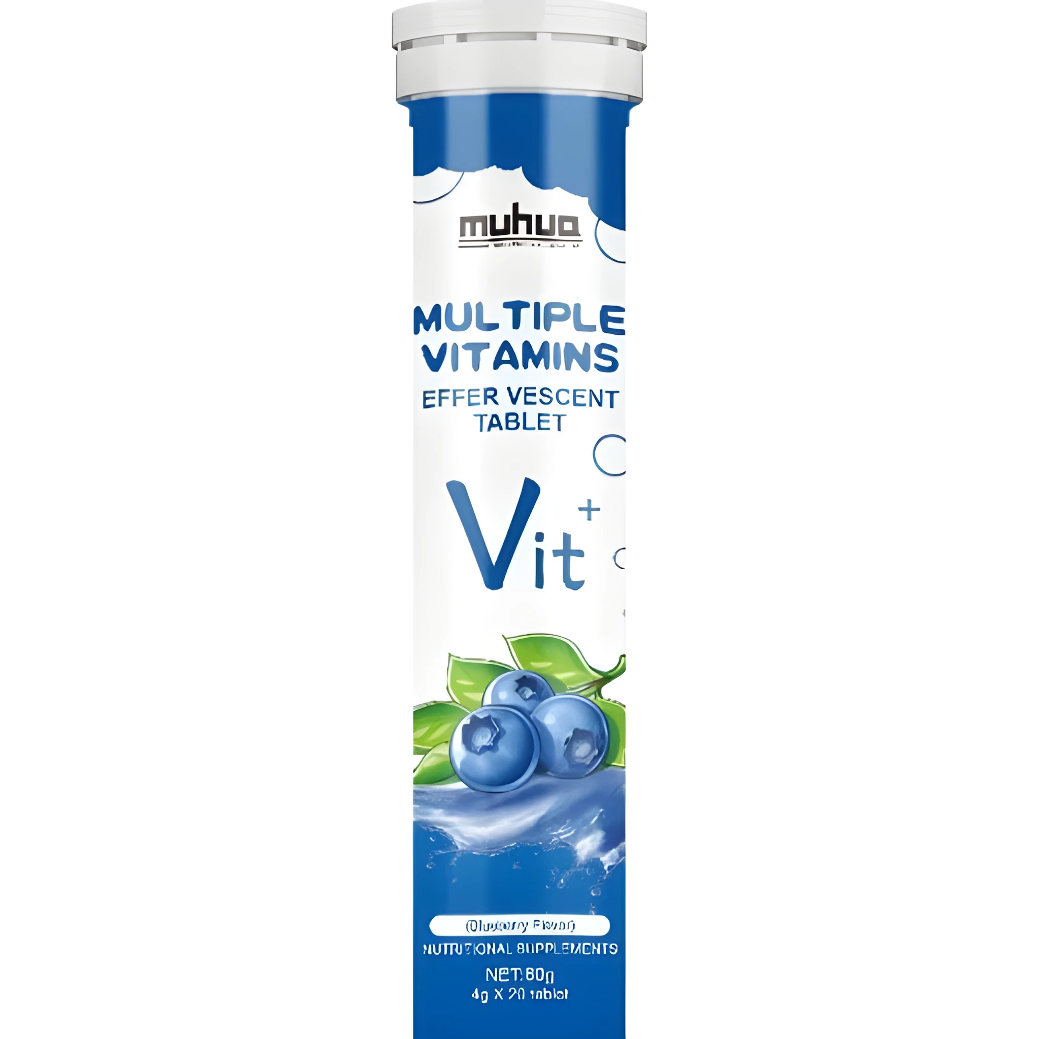 Vitamin C and zinc effervescent tablets in blueberry flavour pack of 20, net content 80g