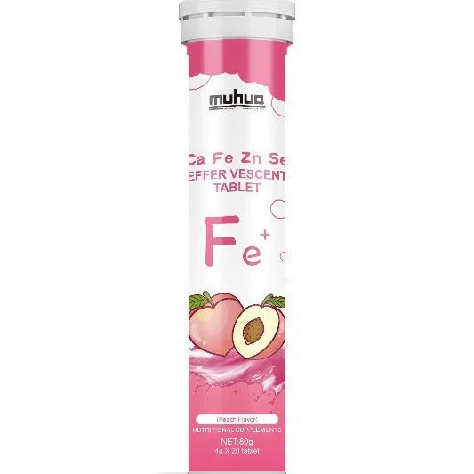 Vitamin C and zinc effervescent tablets in blueberry flavour pack of 20, net content 80g