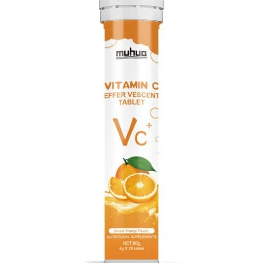 Vitamin C and zinc effervescent tablets in blueberry flavour pack of 20, net content 80g