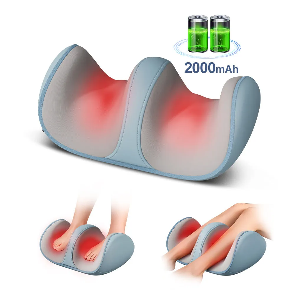 Shiatsu foot massager with heat kneading for calf, leg, and arm massage, USB powered, available in dark blue colour