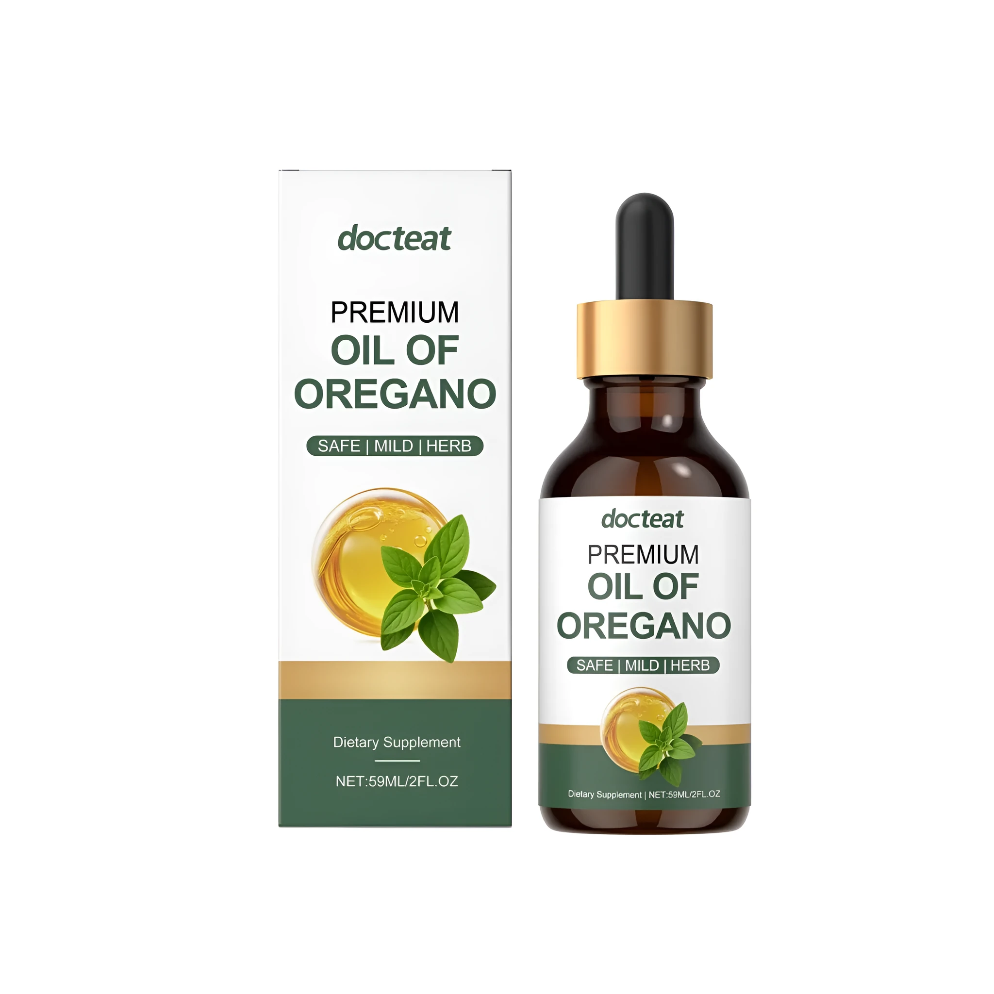 Oregano oil soothing care drops in 59ml bottle with dropper for topical use