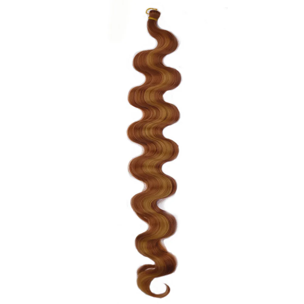 Wine red long synthetic wig with big curly waves and braided texture, 24 inches long.