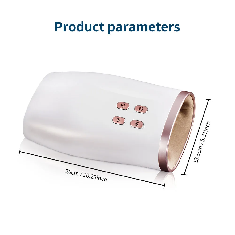 White portable hand massager with heat and air compression for hand pain relief, USB rechargeable design