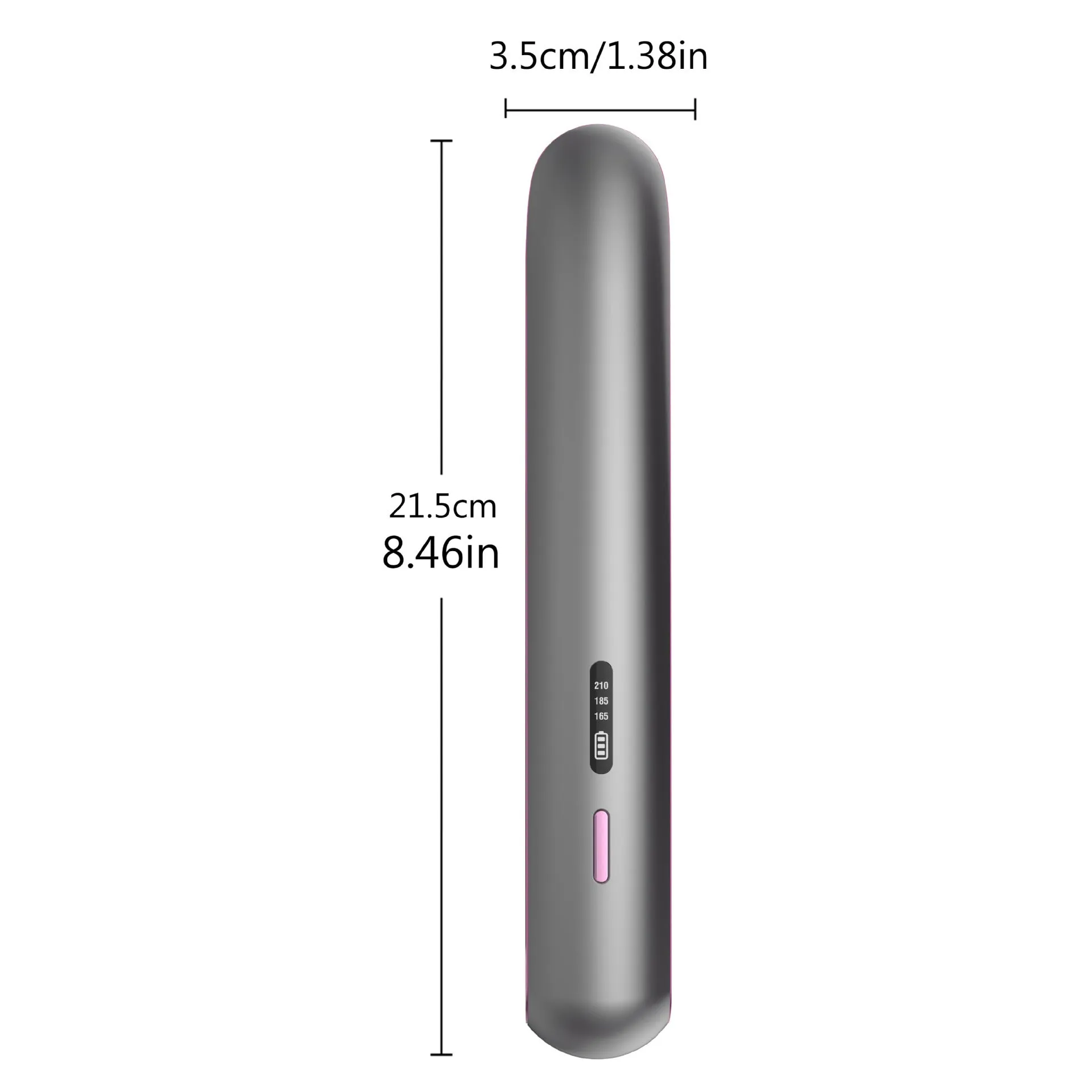 Moon shadow grey wireless small hair straightener with tourmaline ceramic plates