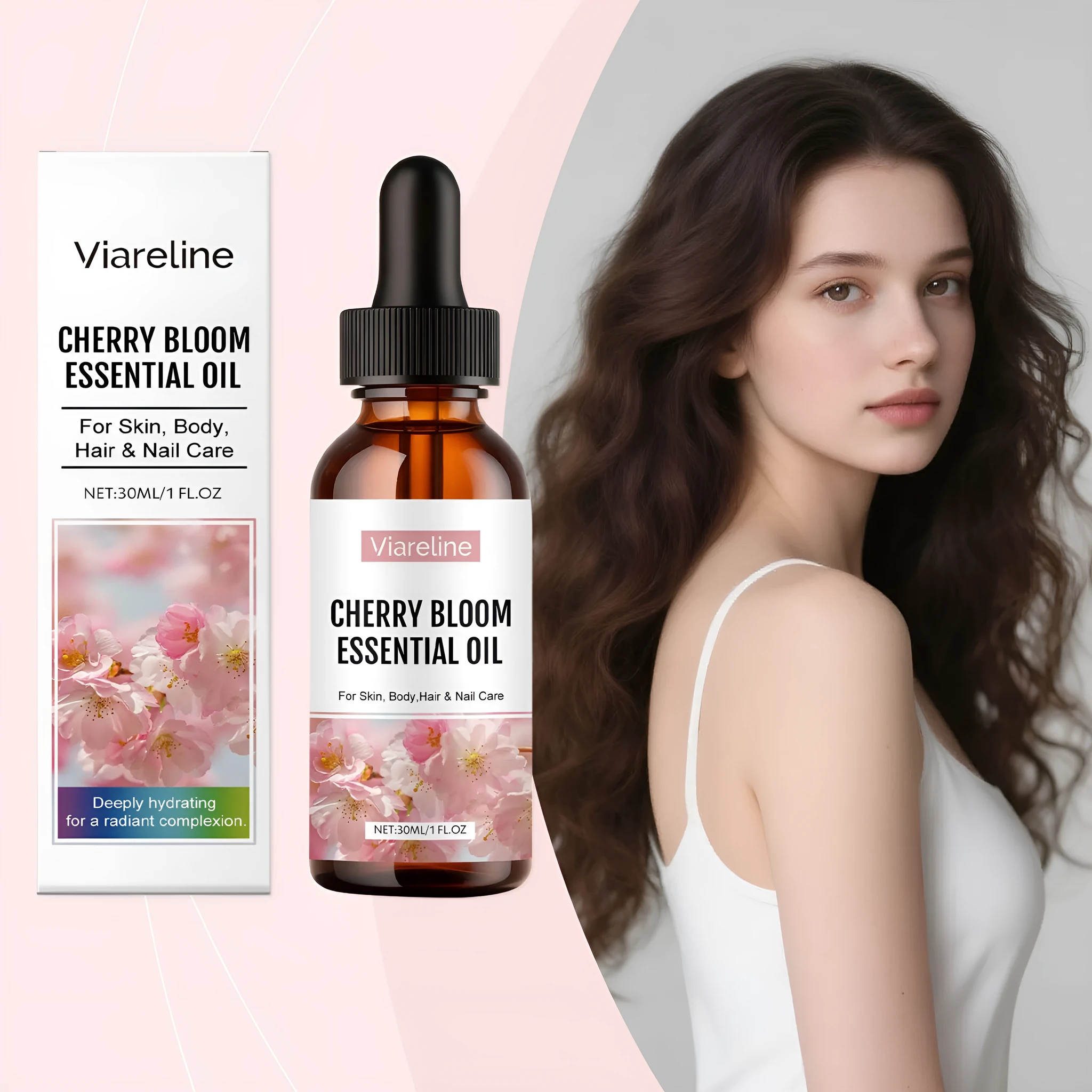 30ml bottle of cherry blossom nourishing care oil with shea butter and vitamin E