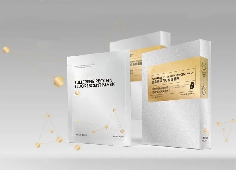 Box of 4 hydrating lifting firming brushed face film masks suitable for all skin types