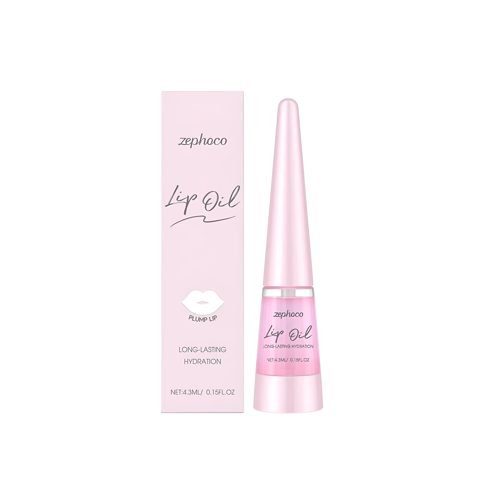 Long-lasting nourishing lip oil with hyaluronic acid and vitamin E in a 4.3ml tube