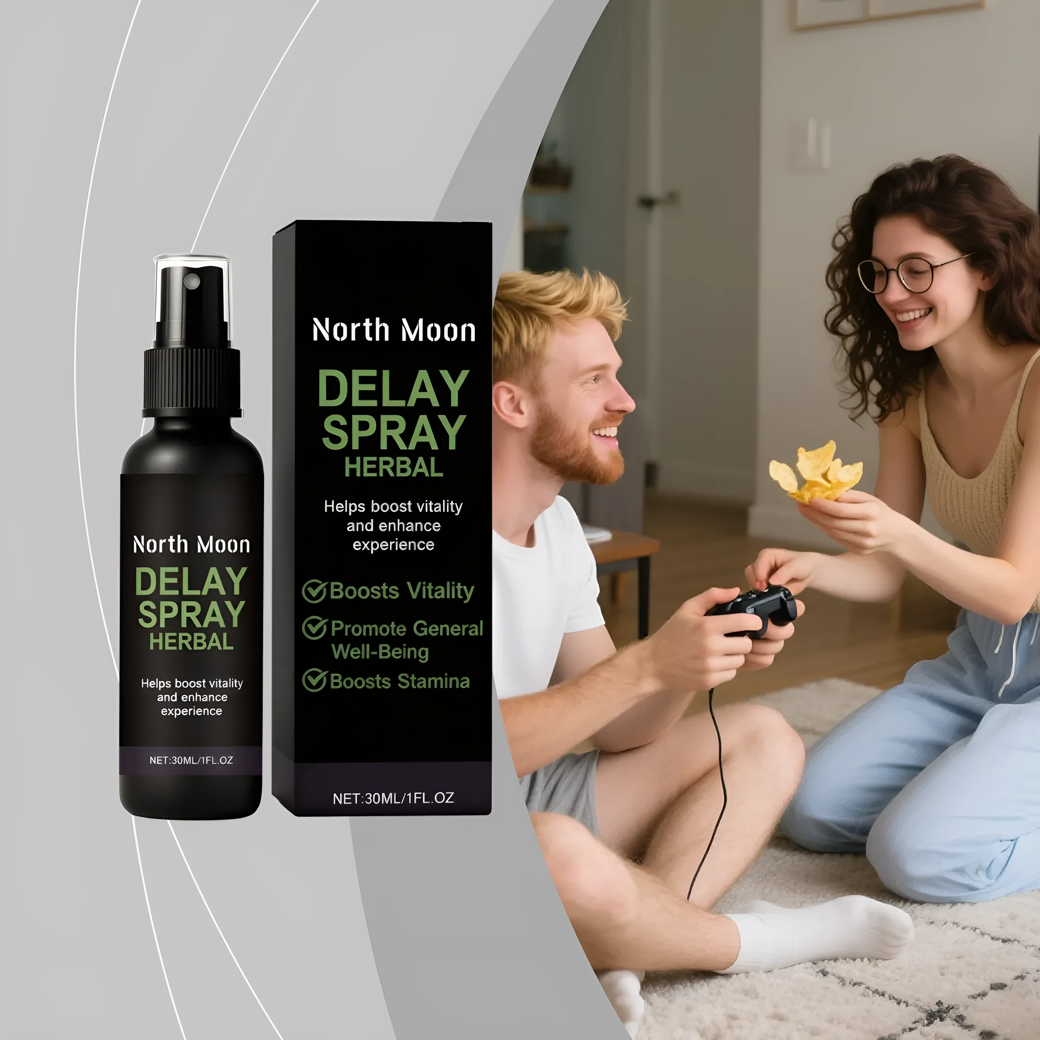 Herbal care spray 30ml bottle with ginger extract and glycerin for skin nourishment