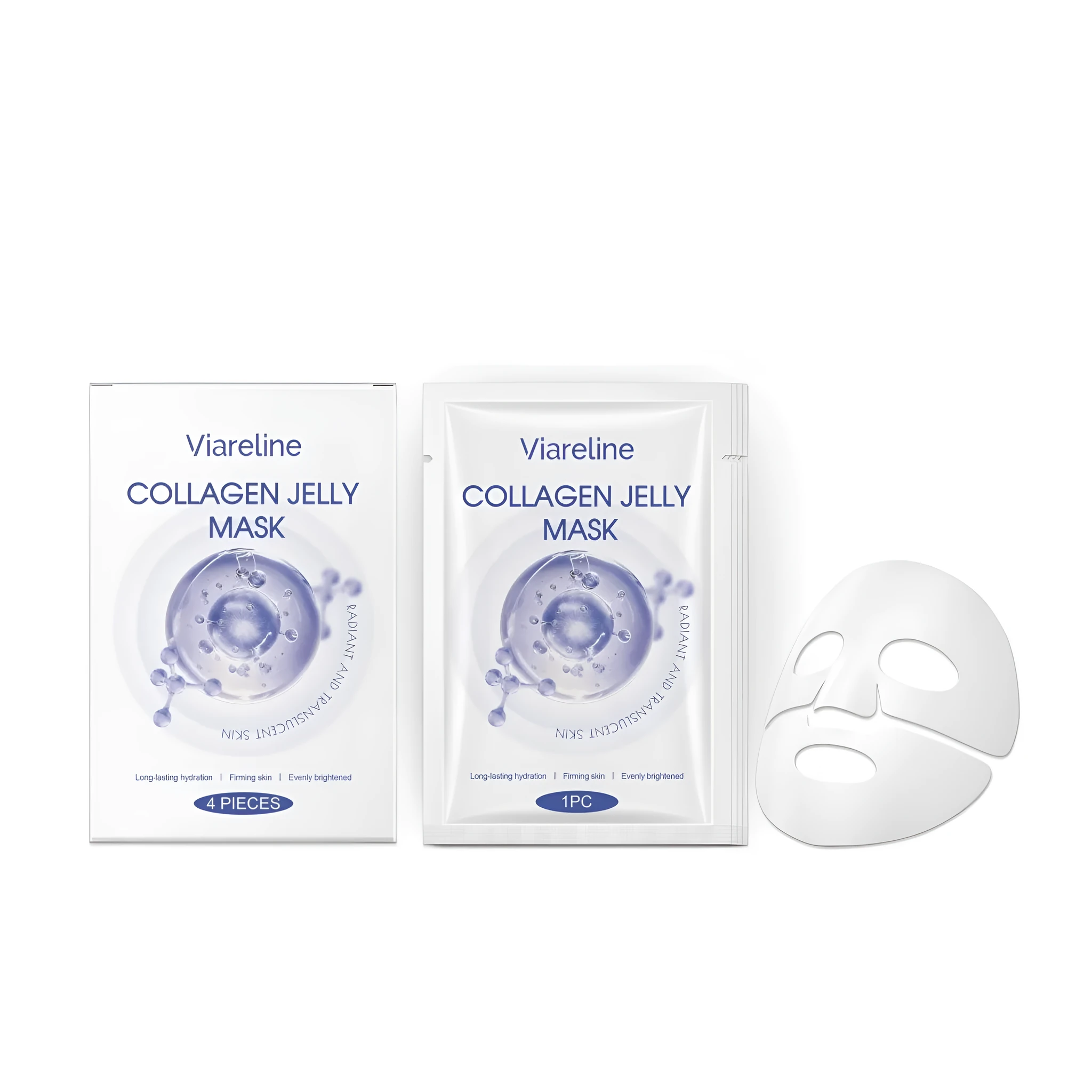 Collagen moisturizing face mask sheet pack of 4 pieces for home skincare
