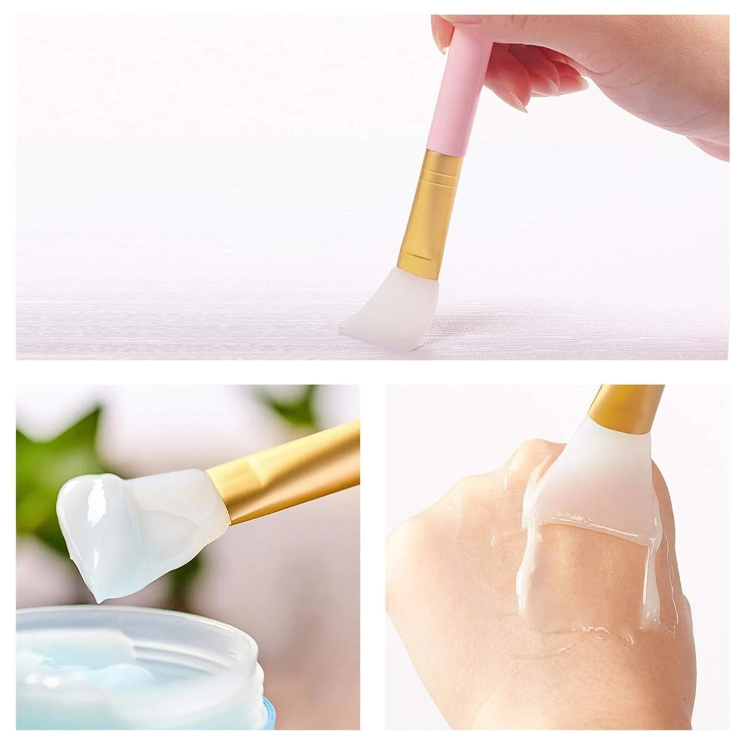 Silicone face and body mask applicator tool in multiple colours for applying clay, mud and skincare products