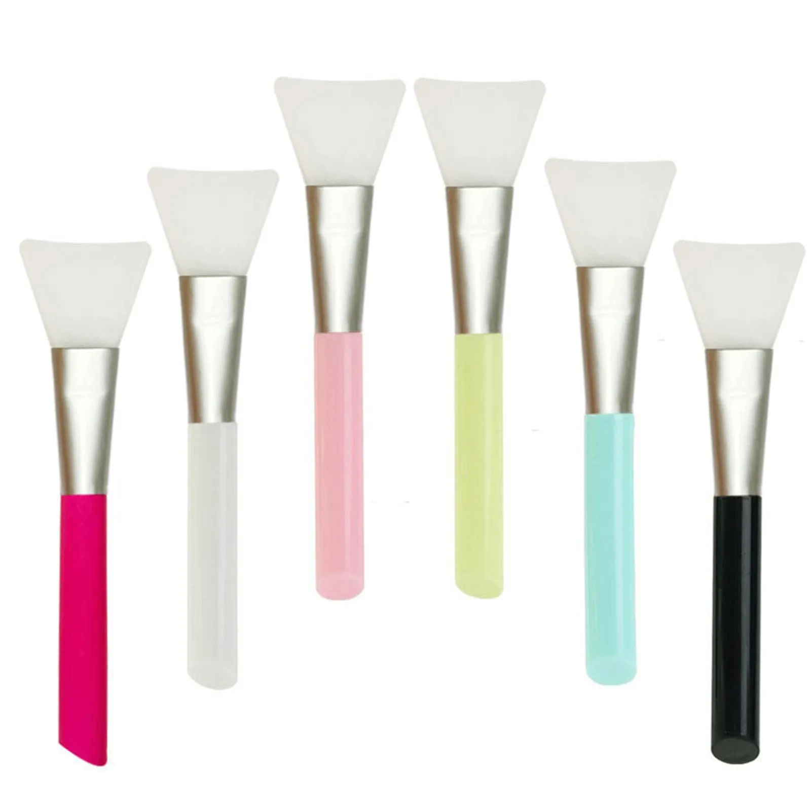 Silicone face and body mask applicator tool in multiple colours for applying clay, mud and skincare products