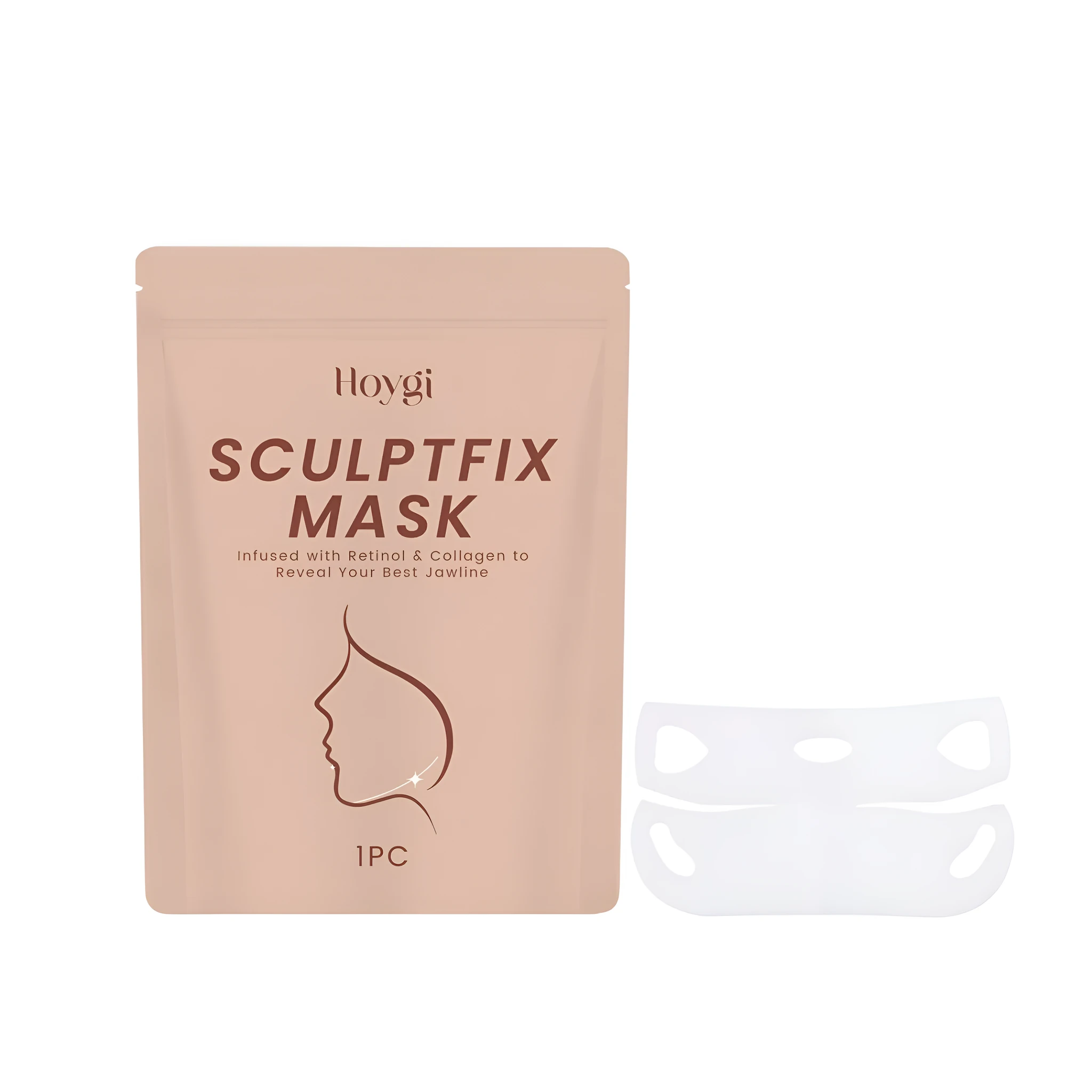 V-shaped chin mask with collagen and retinol in single-use packet