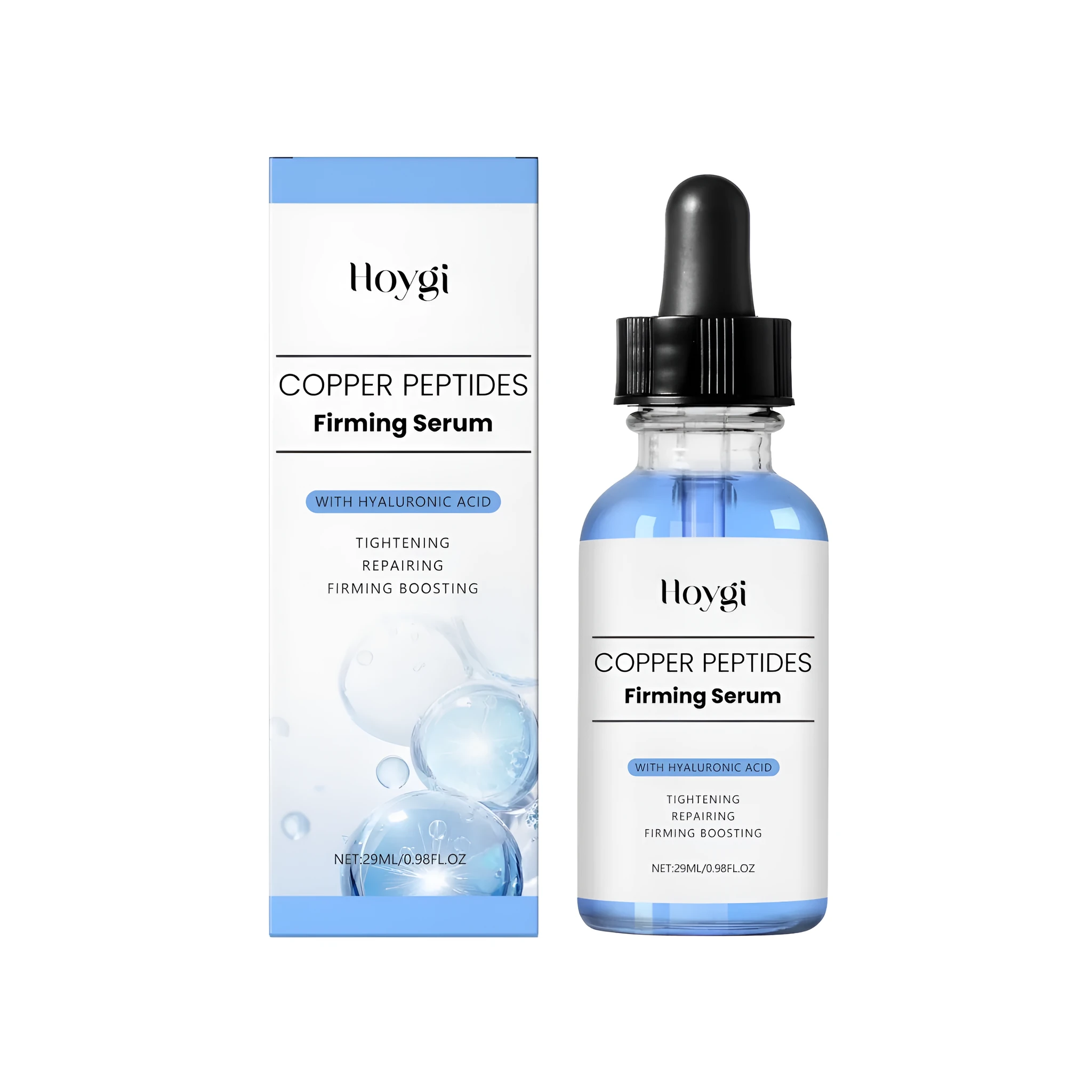 Light-textured firming liquid 29ml bottle with serum ingredients list