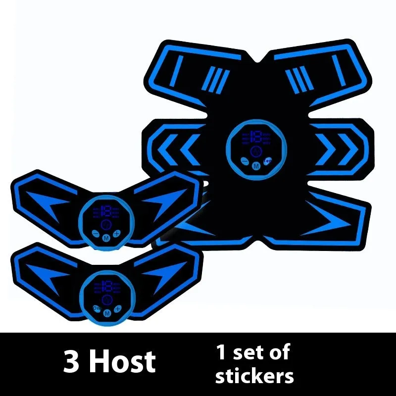 Eight-piece abdominal muscle waist reduction massage patch kit with PU leather silicone ABS resin construction