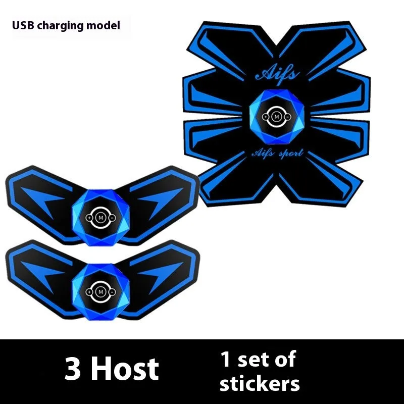 Eight-piece abdominal muscle waist reduction massage patch kit with PU leather silicone ABS resin construction
