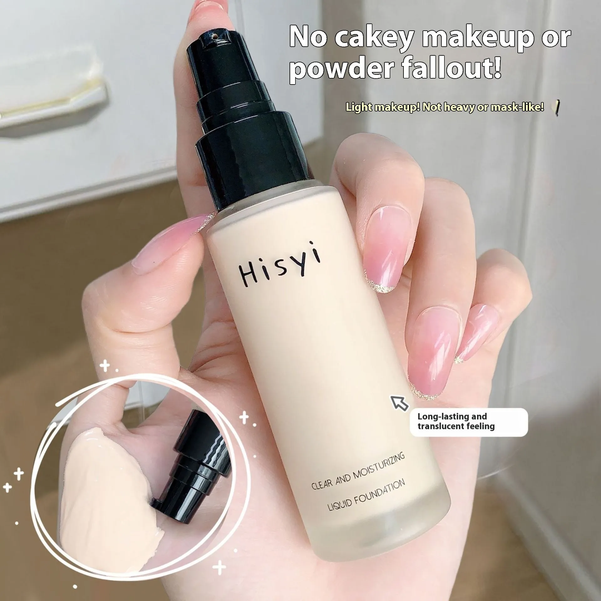 Lightweight liquid foundation BB cream 30ml in Ivory White, Natural Color, and Deep Flesh Color