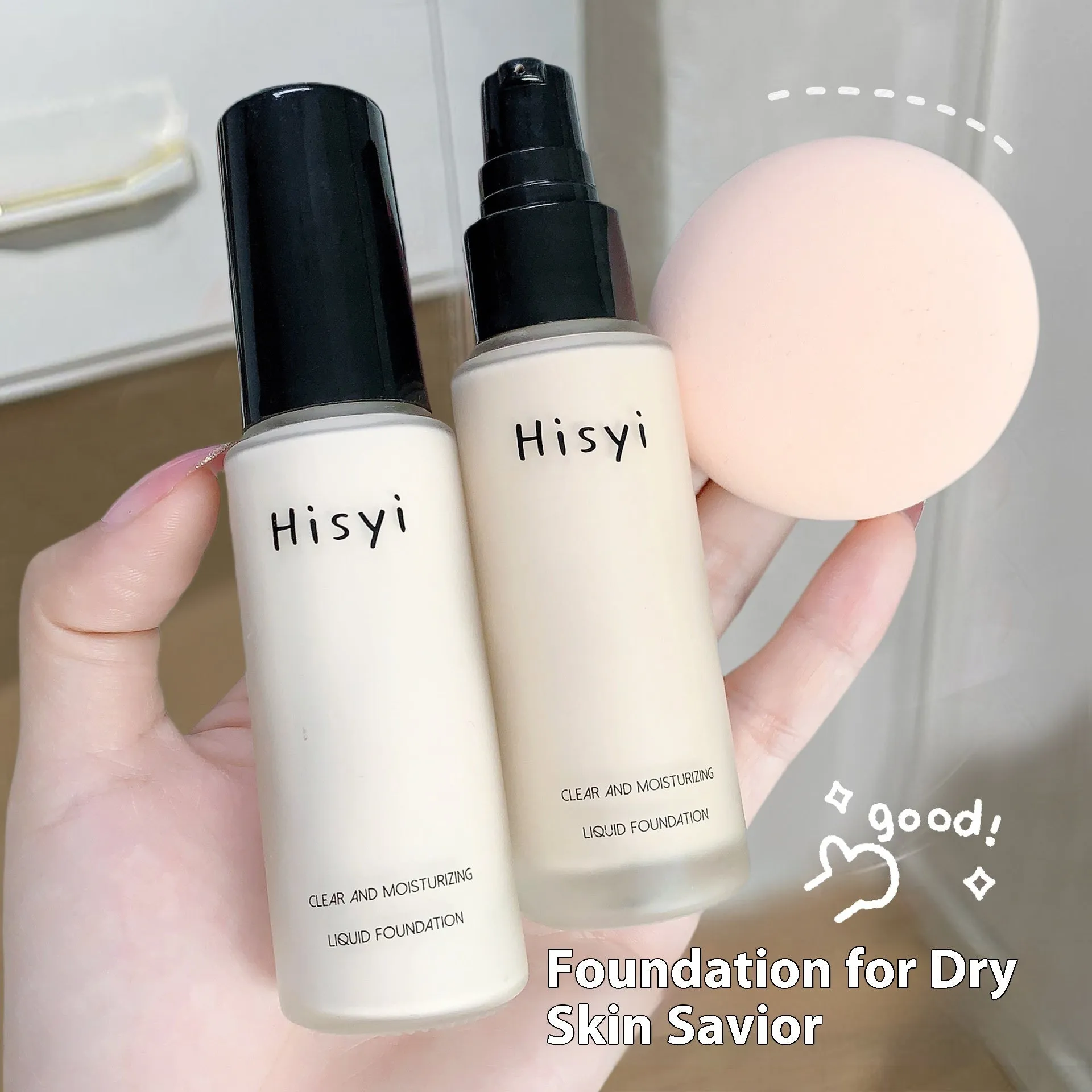 Lightweight liquid foundation BB cream 30ml in Ivory White, Natural Color, and Deep Flesh Color