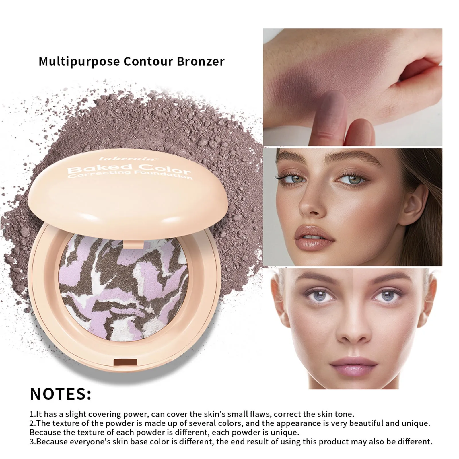 Natural face powder for blush, highlight, bronzing and contouring in 10g multi-colour options