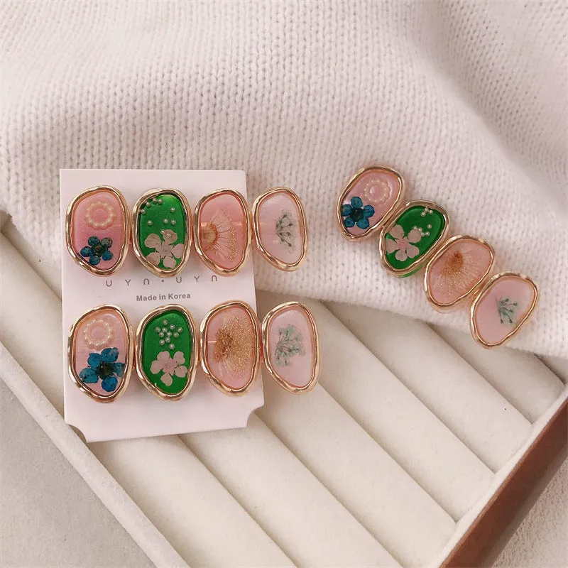 Forehead fringe headdress alloy metal hairpin female pink heart shaped barrette
