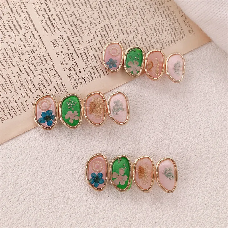 Forehead fringe headdress alloy metal hairpin female pink heart shaped barrette