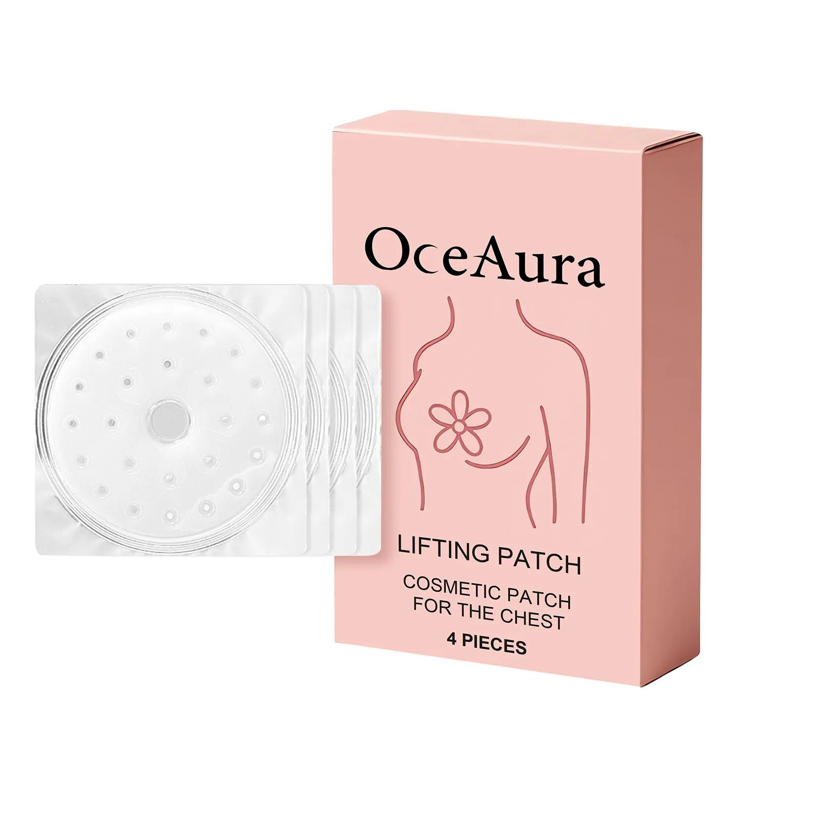 Chest nursing adhesive bandage for gentle skin nourishment, pack of 4 patches, for female body care